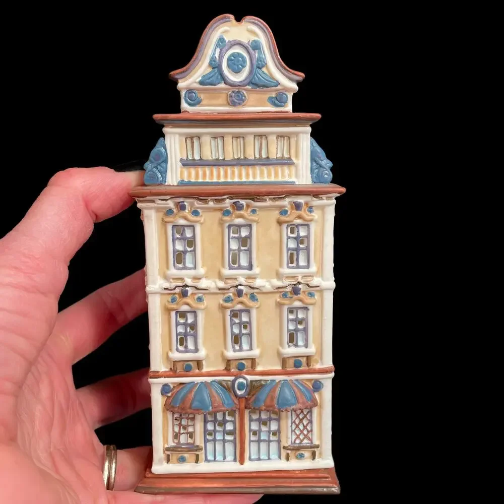 PartyLite Cafe Vienna P8276 Tealight House Ceramic Collectible Votive No Box